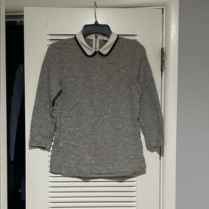 J. Crew Gray Sweater with White Collar